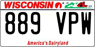 WI license plate 889VPW
