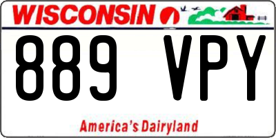 WI license plate 889VPY