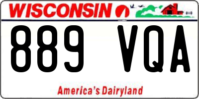 WI license plate 889VQA