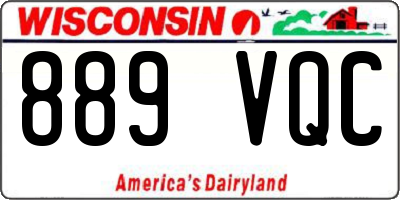 WI license plate 889VQC