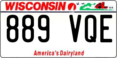 WI license plate 889VQE