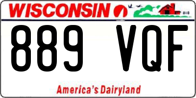 WI license plate 889VQF