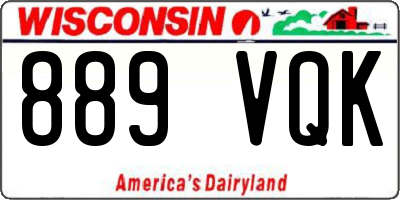 WI license plate 889VQK