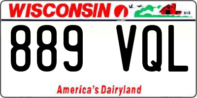 WI license plate 889VQL