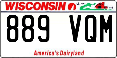 WI license plate 889VQM