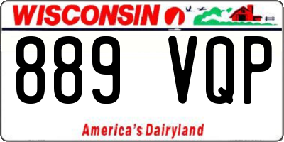 WI license plate 889VQP
