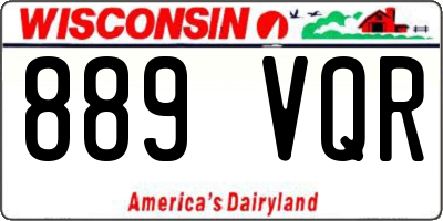 WI license plate 889VQR