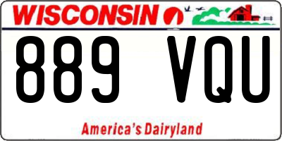 WI license plate 889VQU