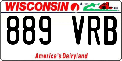 WI license plate 889VRB