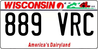 WI license plate 889VRC