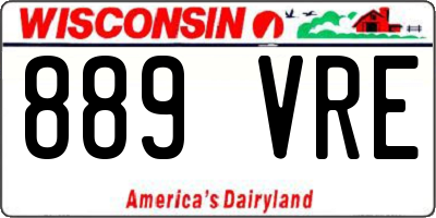 WI license plate 889VRE