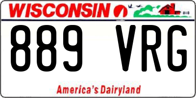 WI license plate 889VRG
