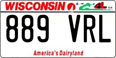 WI license plate 889VRL