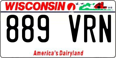 WI license plate 889VRN