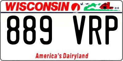 WI license plate 889VRP