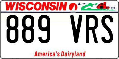WI license plate 889VRS