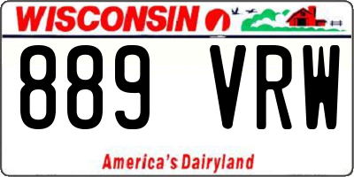 WI license plate 889VRW