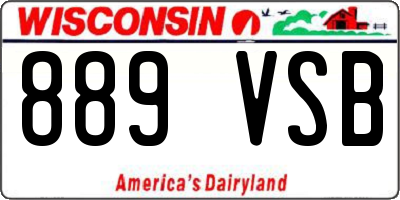 WI license plate 889VSB