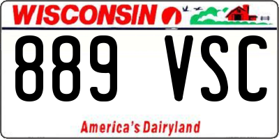 WI license plate 889VSC