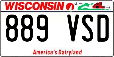 WI license plate 889VSD
