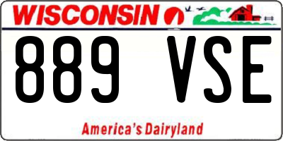 WI license plate 889VSE