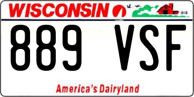 WI license plate 889VSF