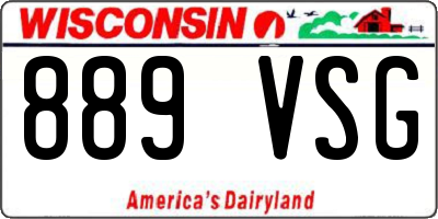 WI license plate 889VSG