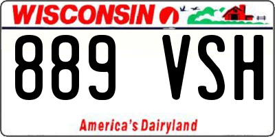 WI license plate 889VSH