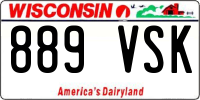 WI license plate 889VSK