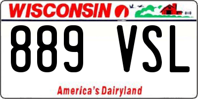 WI license plate 889VSL