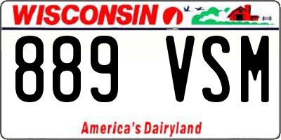 WI license plate 889VSM