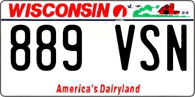 WI license plate 889VSN