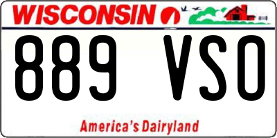 WI license plate 889VSO