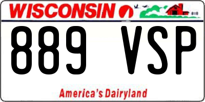 WI license plate 889VSP