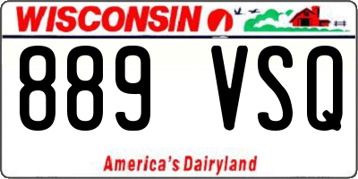 WI license plate 889VSQ