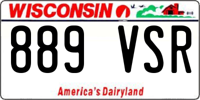 WI license plate 889VSR