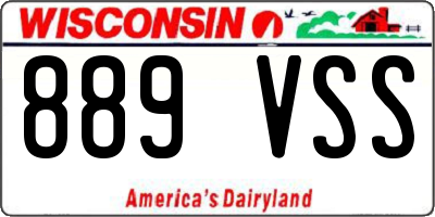 WI license plate 889VSS