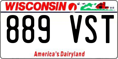 WI license plate 889VST