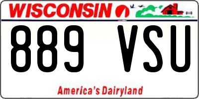 WI license plate 889VSU