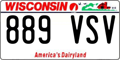 WI license plate 889VSV