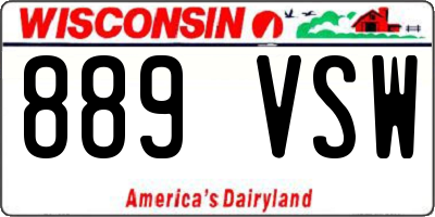WI license plate 889VSW