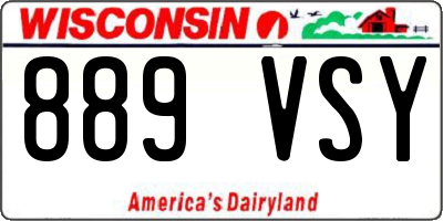 WI license plate 889VSY