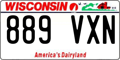 WI license plate 889VXN