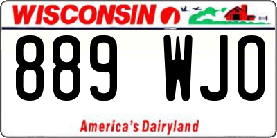 WI license plate 889WJO