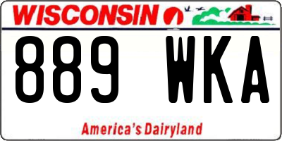 WI license plate 889WKA