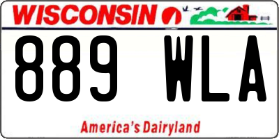 WI license plate 889WLA