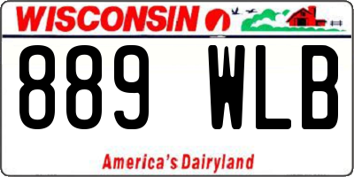 WI license plate 889WLB