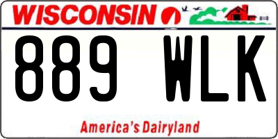 WI license plate 889WLK