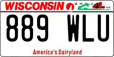 WI license plate 889WLU