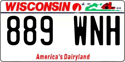 WI license plate 889WNH